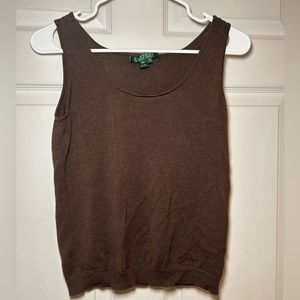 Brown Ralph Lauren Silk Tank Top